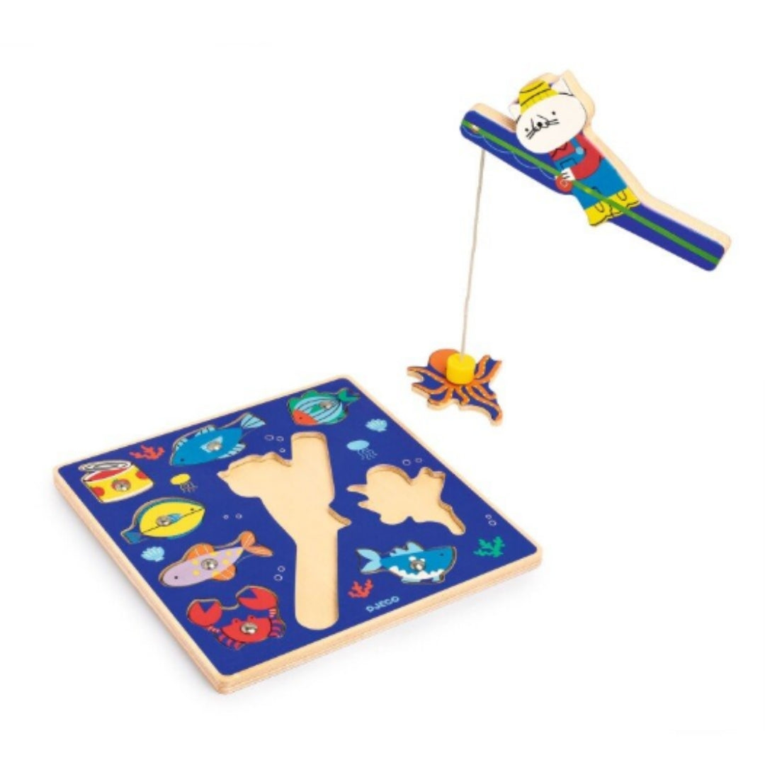 Medinė dėlionė - žvejybos žaidimas SPALVOS