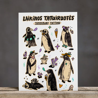 Laikinos tatuiruotės PINGVINAS LITUANICUS, spalvotos