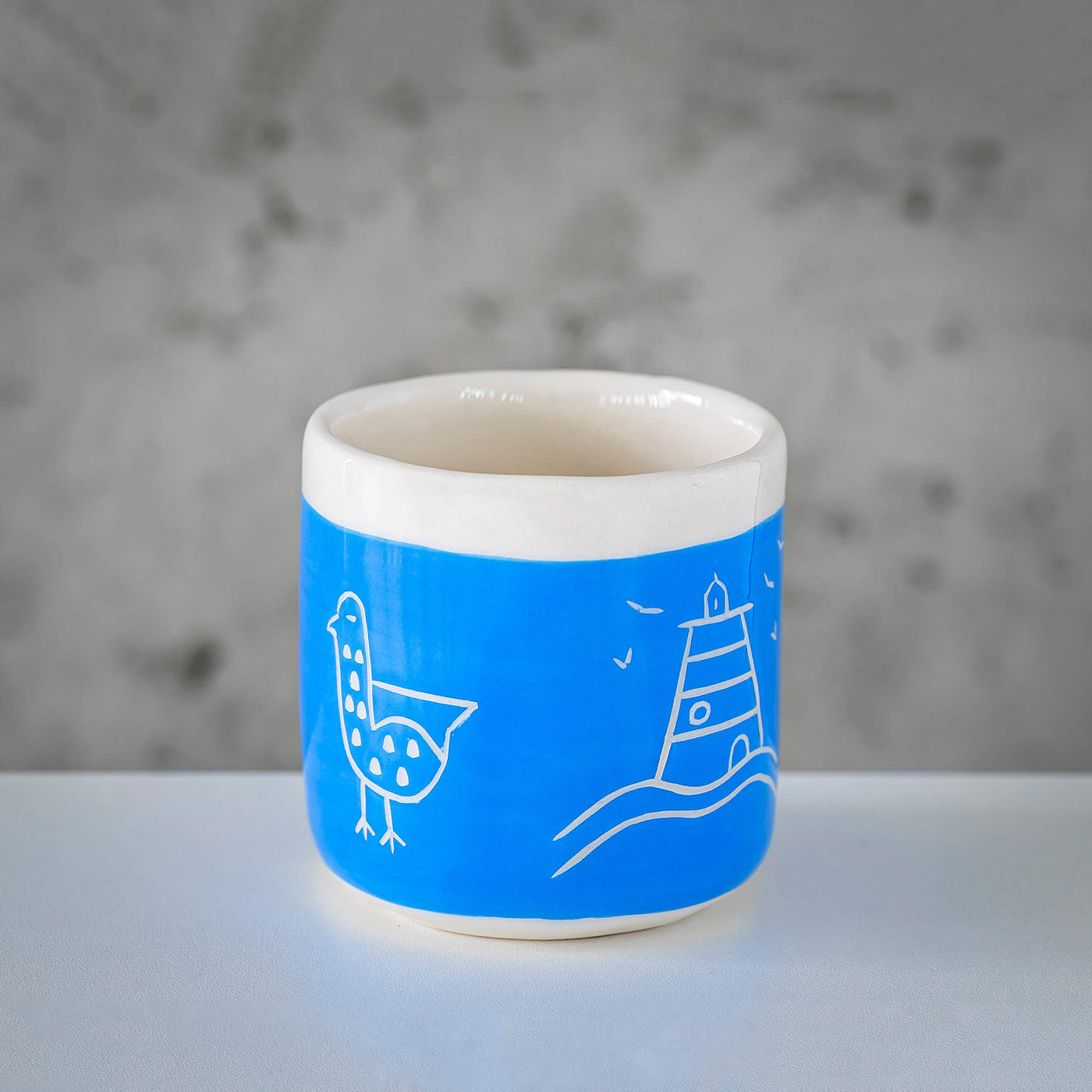 Keraminis puodelis Jūra, mėlynas, 240 ml